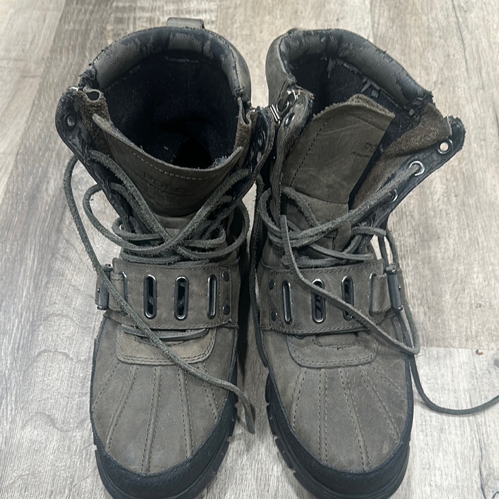 Rugged Gray High-Top Boots
